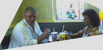 Sigurd and I enjoying some hot rotis.